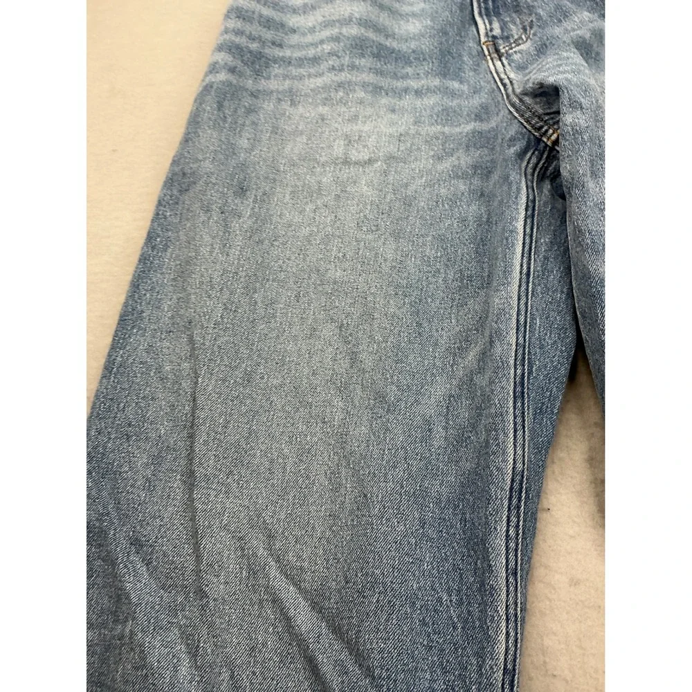 Hollister Wide Leg Super Baggy Jeans Med Wash Relaxed Fit 34x34 Mens Blue Denim
